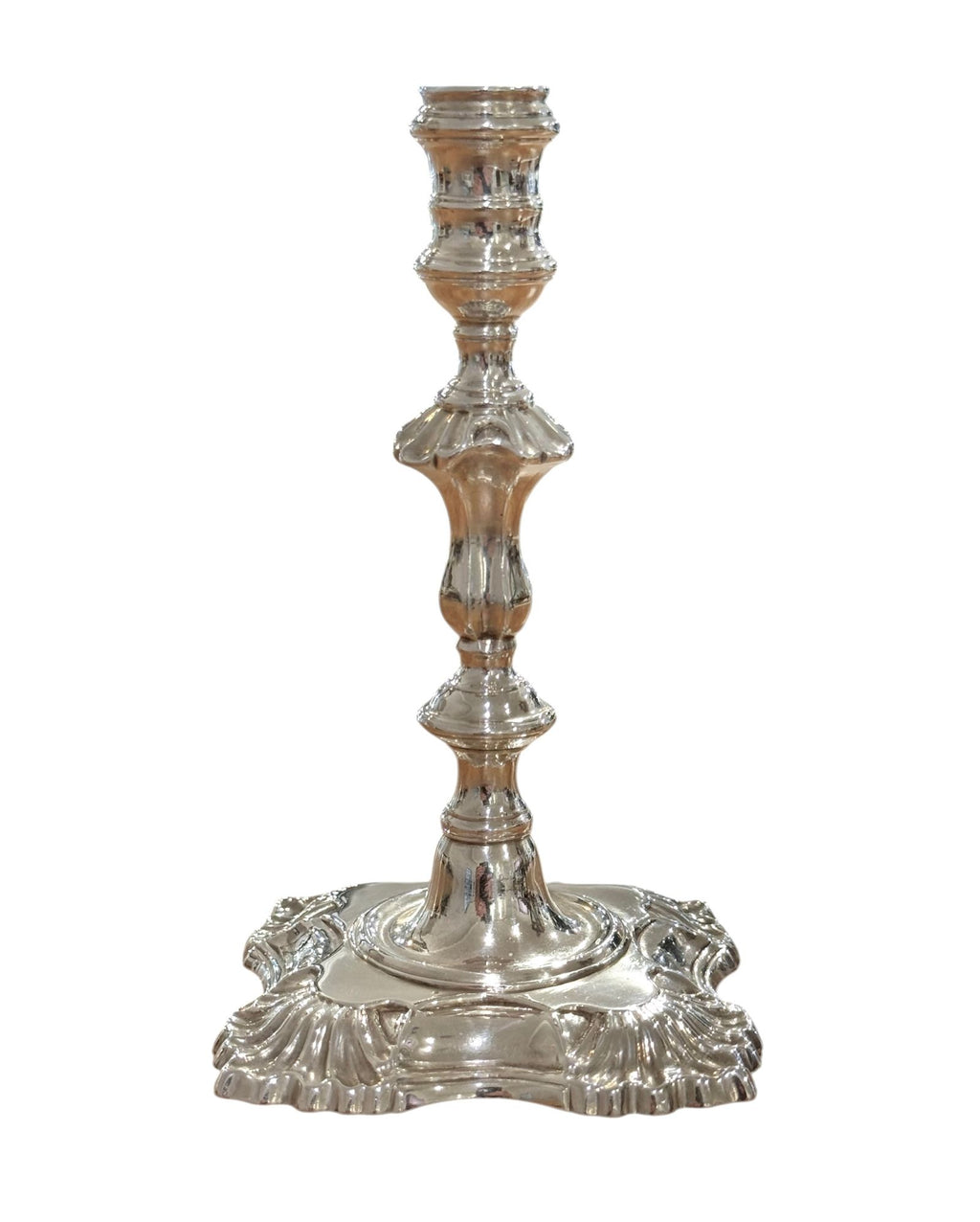 George II Sterling Silver Taperstick, London, 1752.
