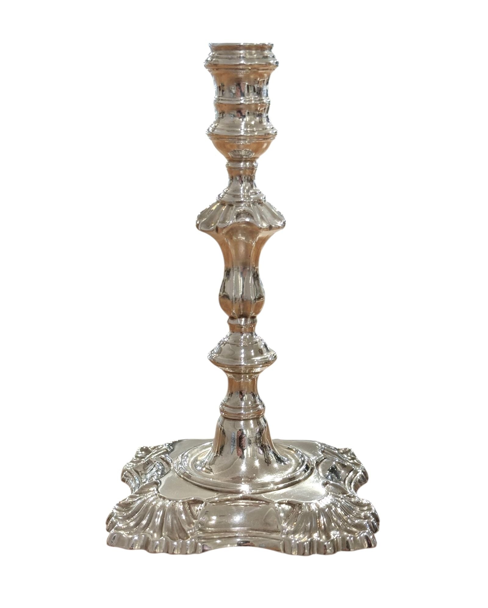 George II Sterling Silver Taperstick, London, 1752.