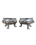 Fine Pair of George III Cast Sterling Silver Salts. London c 1765. Thomas Whipham & Charles Wright.