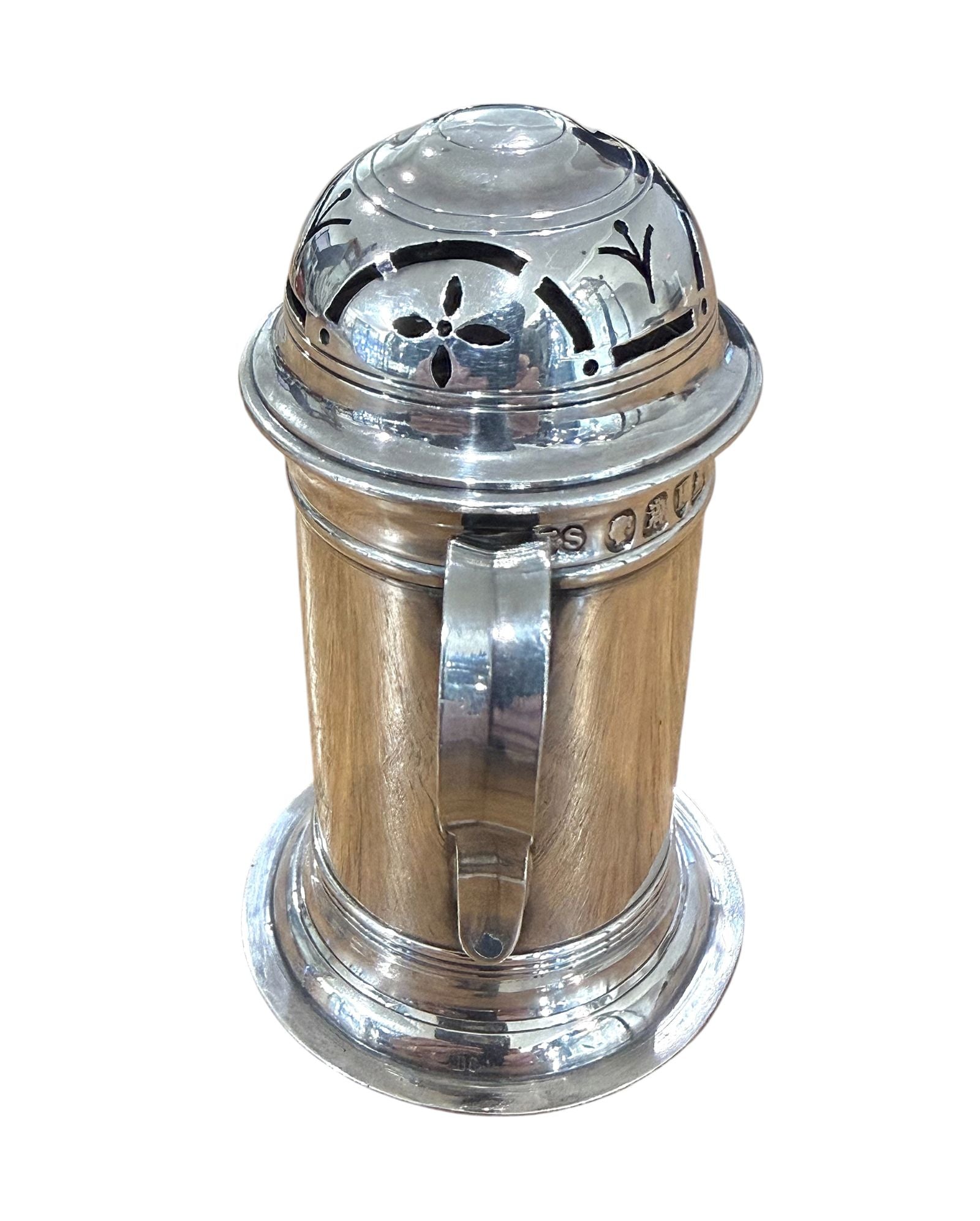 Victorian Britannia Standard Silver Kitchen Pepper Pot, London 1881.