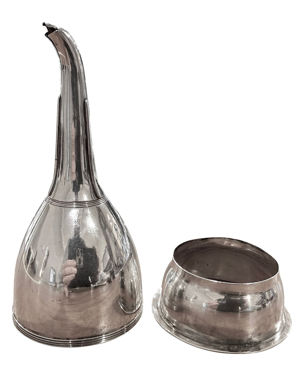 Georgian Sterling Silver Wine Funnel, London, 1802.