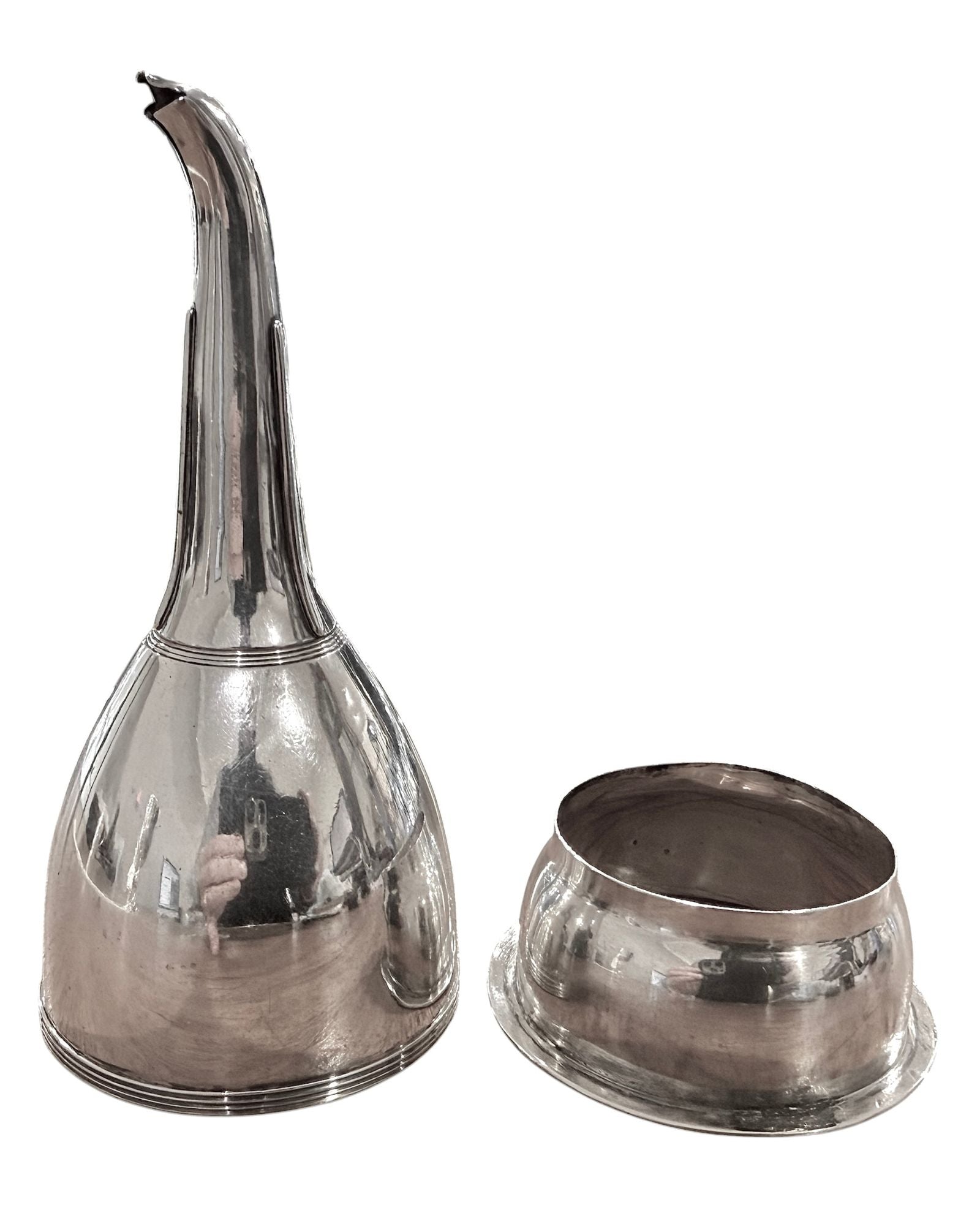 Georgian Sterling Silver Wine Funnel, London, 1802.