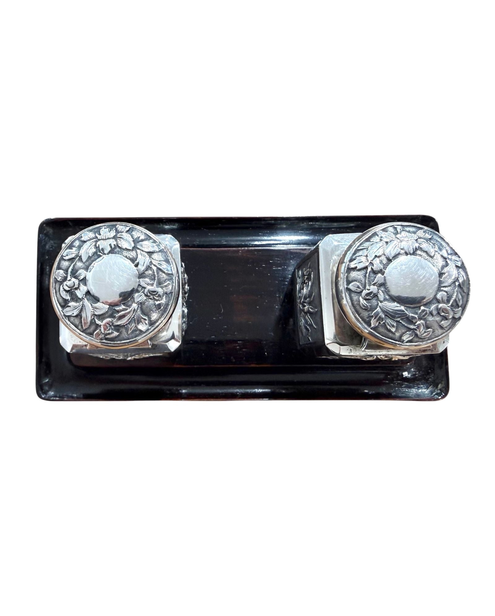 19th Century Chinese Export Silver Inkstand, Shanghai, c, 1890.