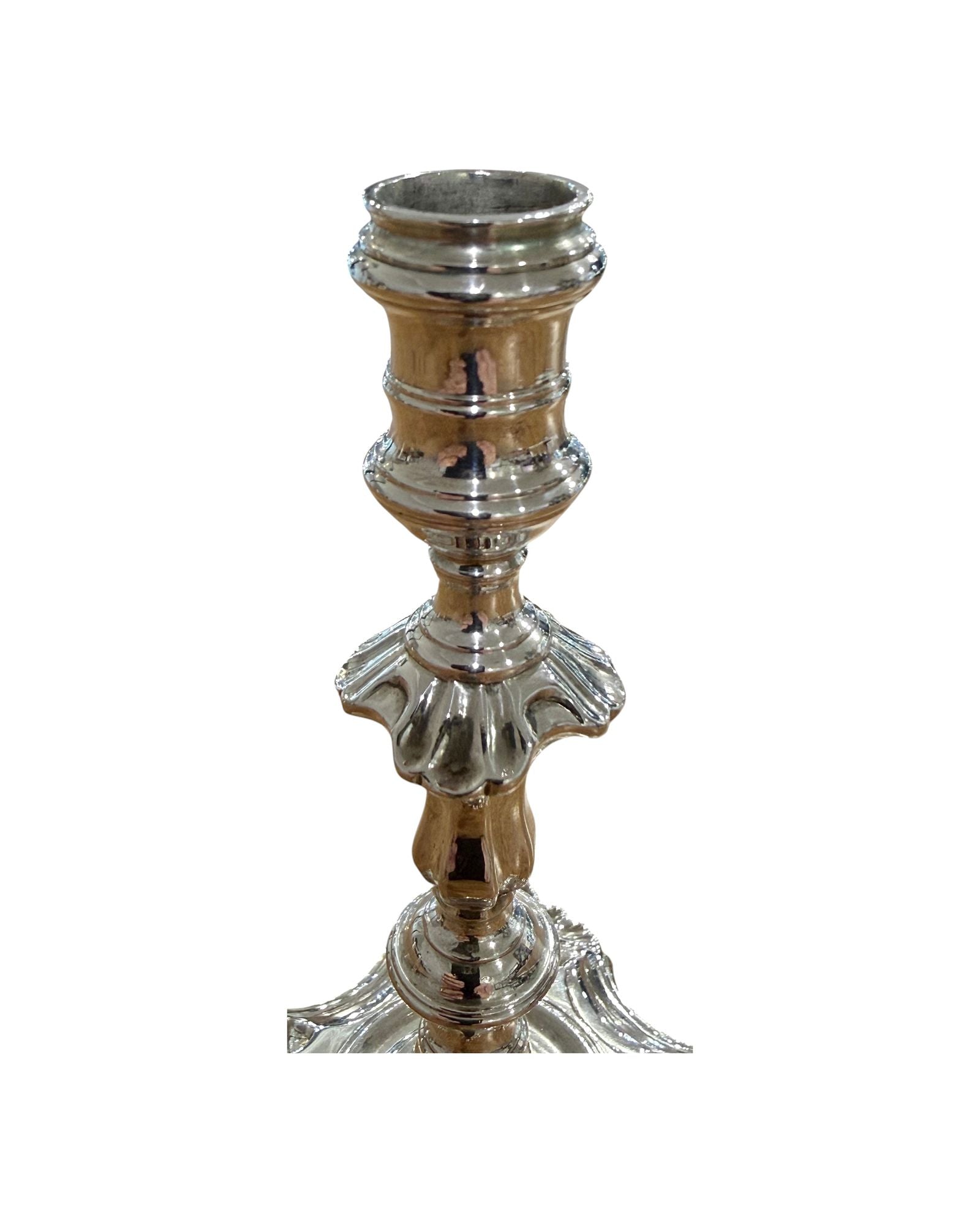 George II Sterling Silver Taperstick, London, 1752.