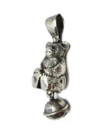 ANTIQUE Sterling Silver Bear Rattle Pendant - Birmingham, 1911.