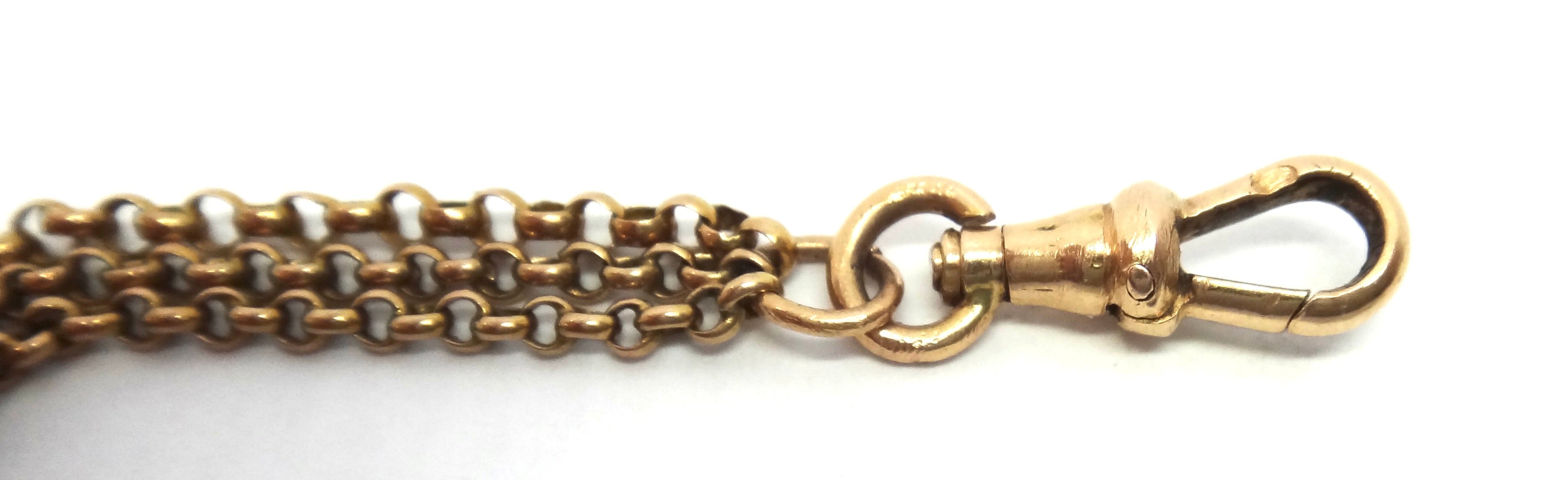 ANTIQUE French 18ct GOLD Albertina with Watch Key T-bar - c.1870