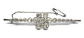 ANTIQUE Platinum & Diamond Bar Brooch c.1905 - VAL $17,000