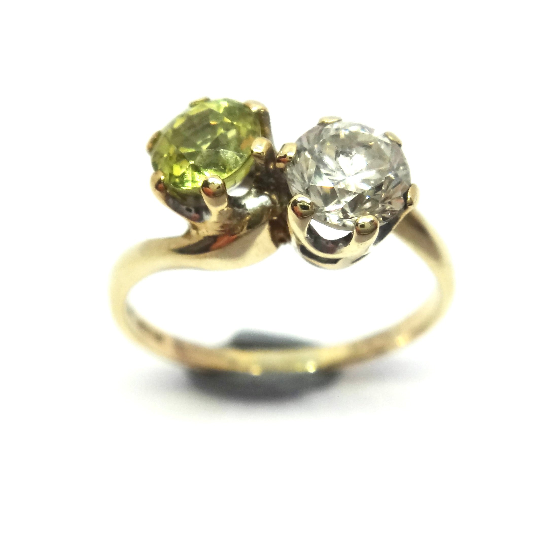 Antique Style 9ct Gold, Yellow Sapphire & Diamond Toi et Moi Ring - VAL $5,000
