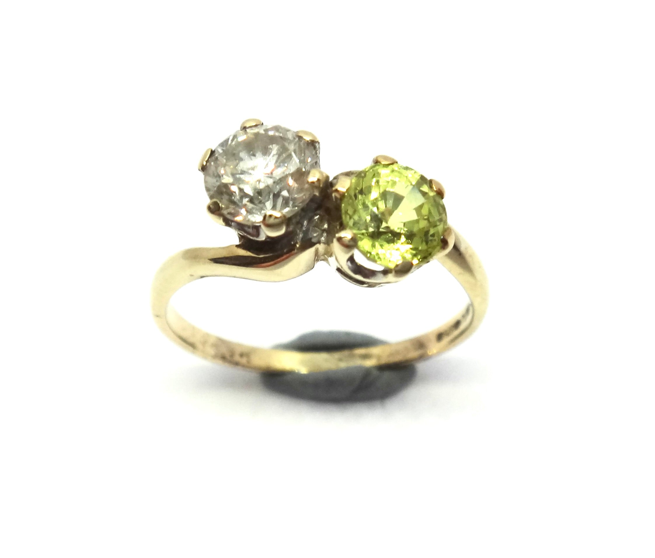 Antique Style 9ct Gold, Yellow Sapphire & Diamond Toi et Moi Ring - VAL $5,000