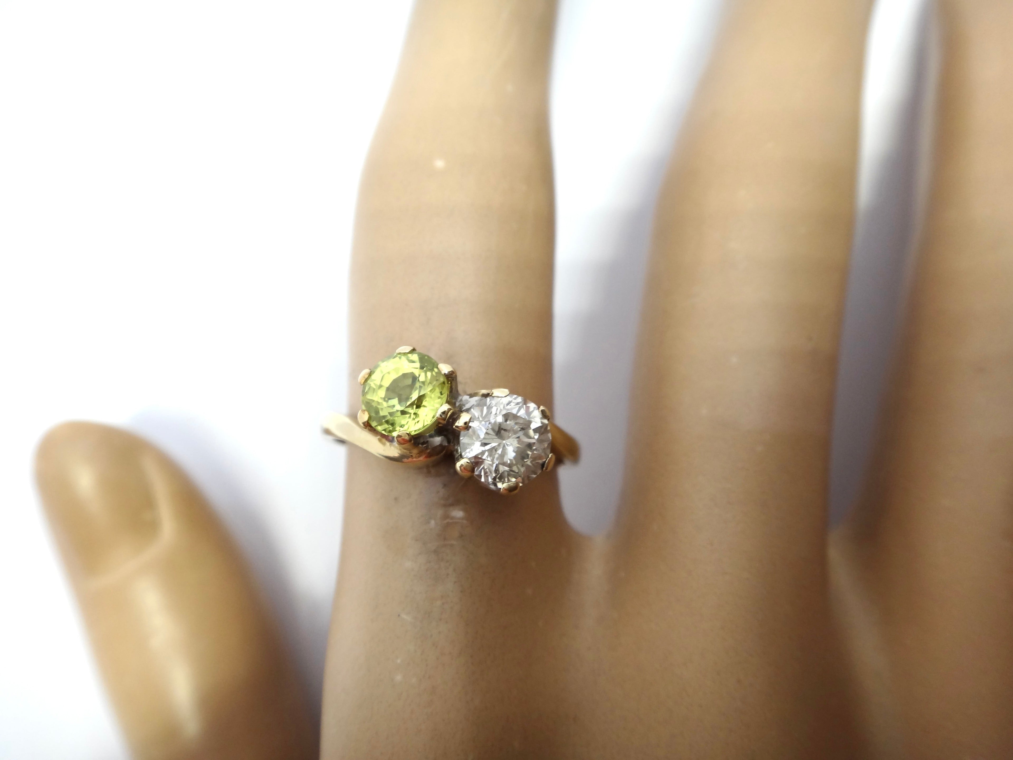 Antique Style 9ct Gold, Yellow Sapphire & Diamond Toi et Moi Ring - VAL $5,000