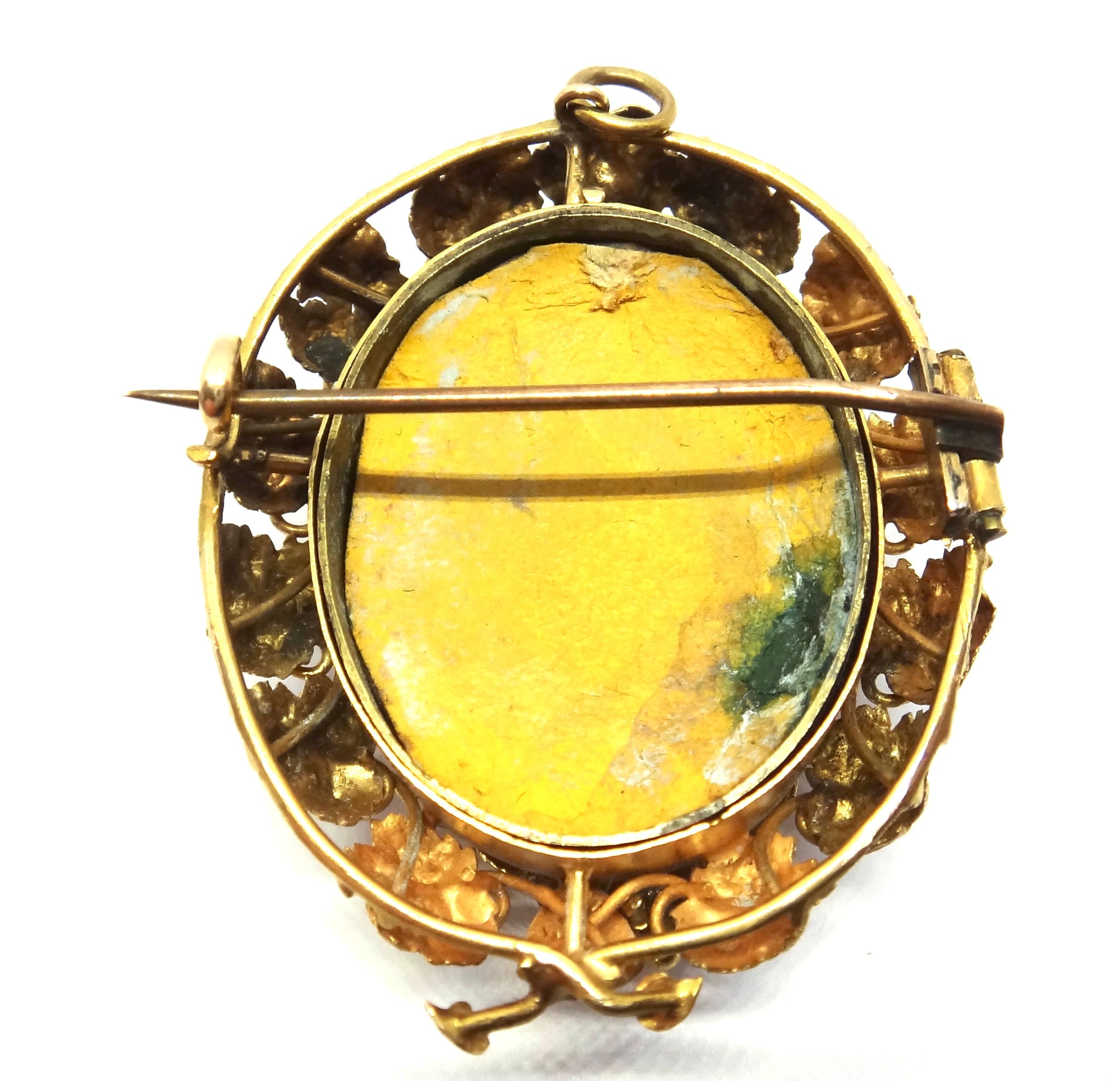 Australian ANTIQUE 18ct Gold & Garnet GOLDFIELDS Locket Brooch c.1865