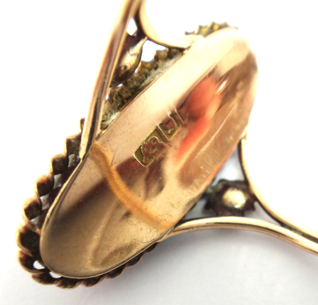 Australian made ANTIQUE 9ct Gold and Goldstone Ring c.1920