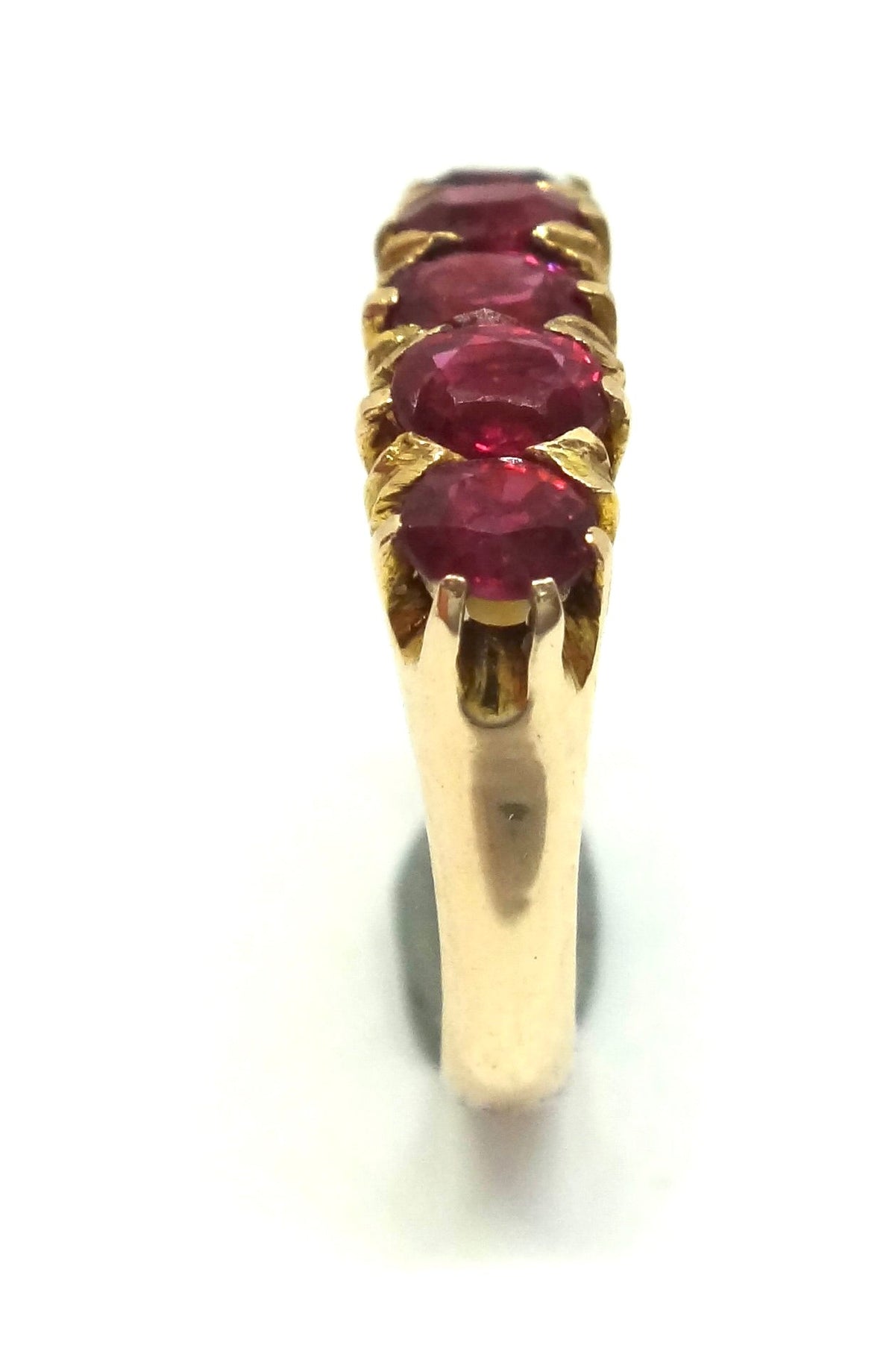 ANTIQUE 9ct Gold 5 Stone RUBY Ring c.1900 - VAL $3,300
