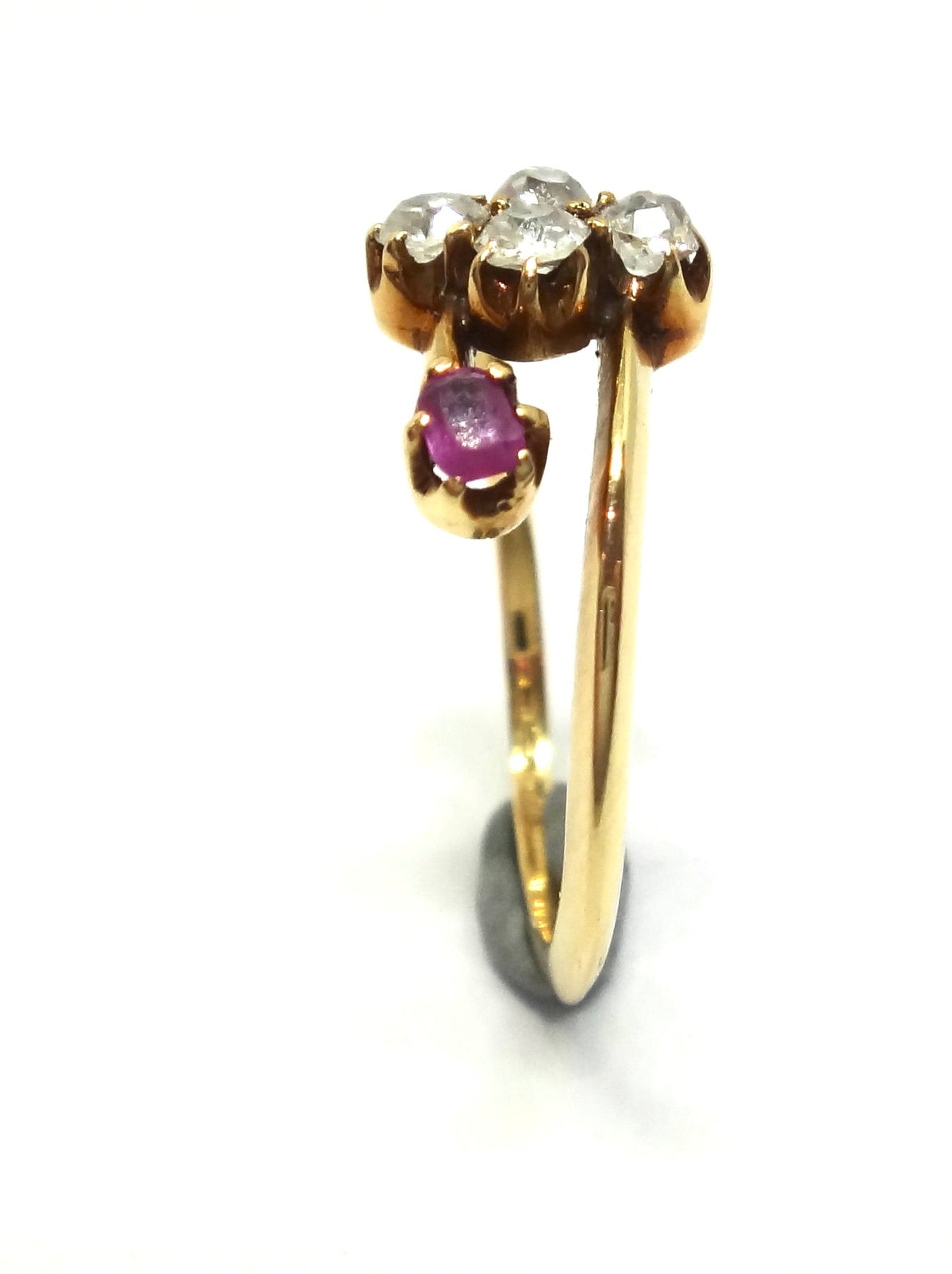 ANTIQUE 18ct Gold, Ruby, Sapphire & Diamond Crossover Ring c.1920 - VAL $2,700