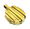 ANTIQUE 15ct Yellow Gold Striped Locket Pendant