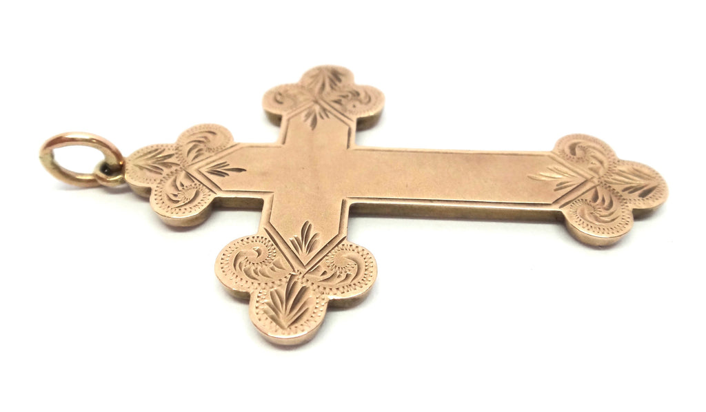 ANTIQUE 9ct Gold Ornate Cross Pendant - Willis of Melbourne