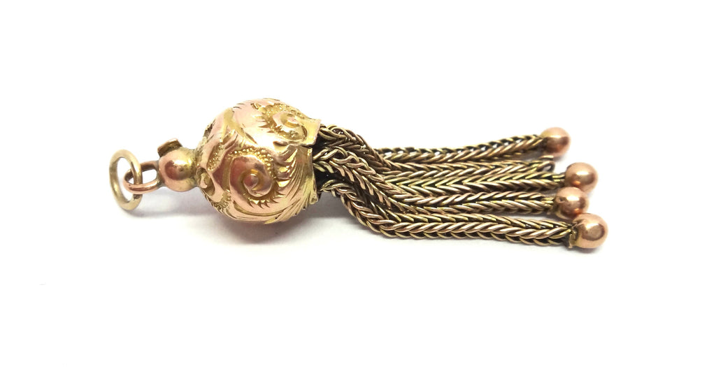 ANTIQUE 9ct Gold Tassel Pendant c.1900