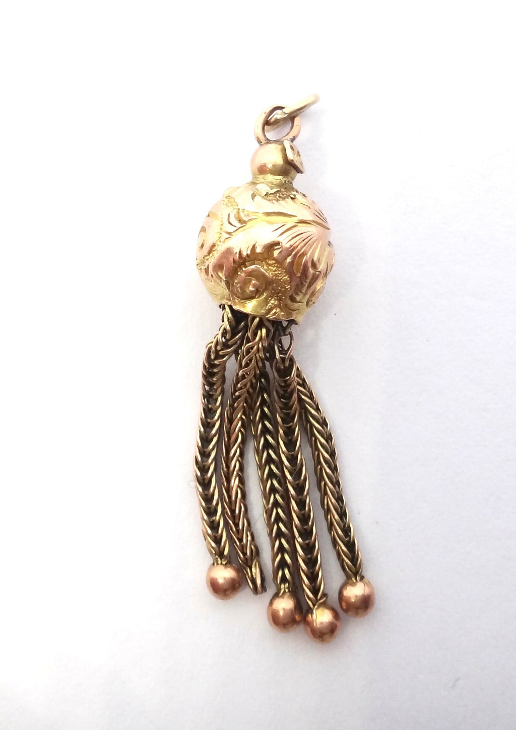 ANTIQUE 9ct Gold Tassel Pendant c.1900