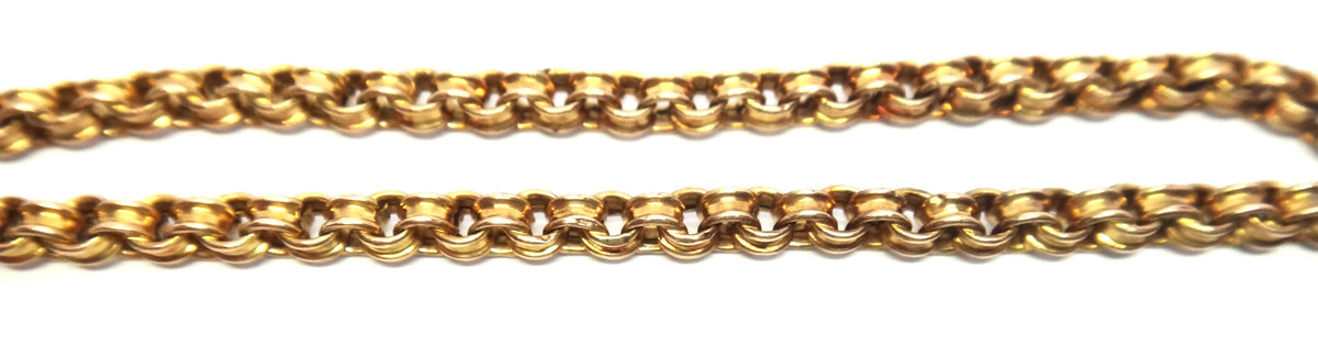 ANTIQUE 9ct Yellow Gold Muff/Guard Chain Necklace c.1880
