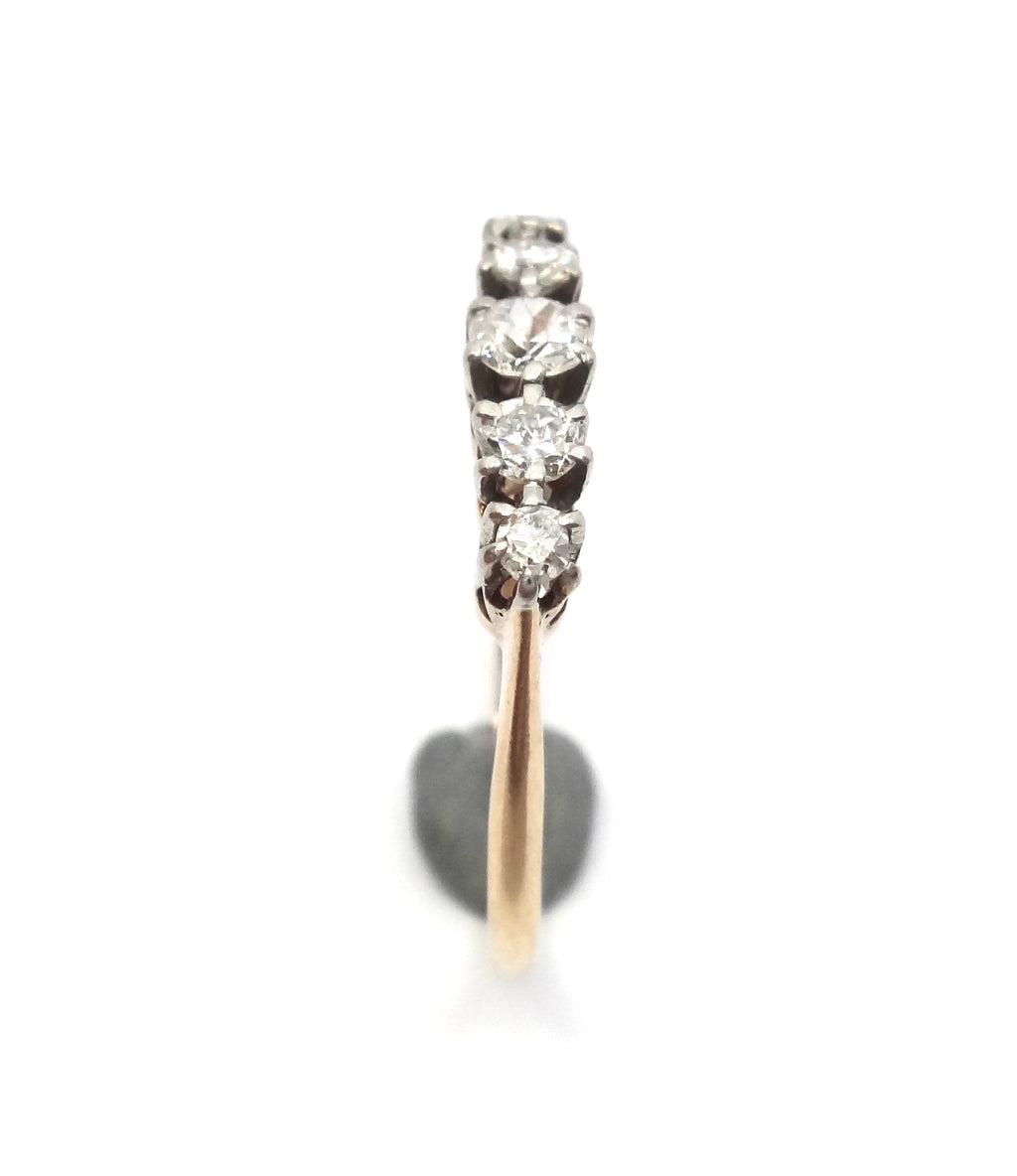 ANTIQUE 18ct Gold & 5 Stone Diamond Ring c.1940