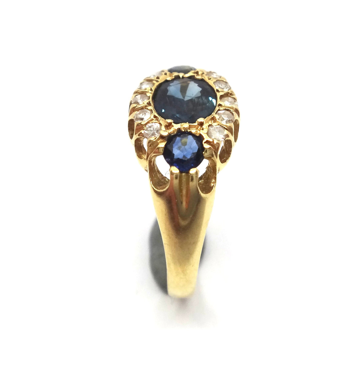 ANTIQUE 18ct Yellow Gold, SAPPHIRE & Diamond Ring - London 1921