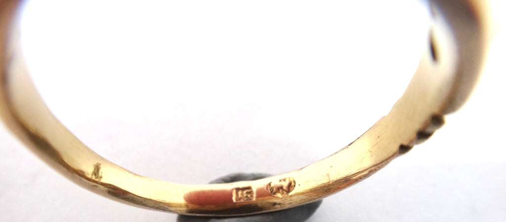 ANTIQUE 15ct Yellow Gold & Pearl Line Ring c.1900