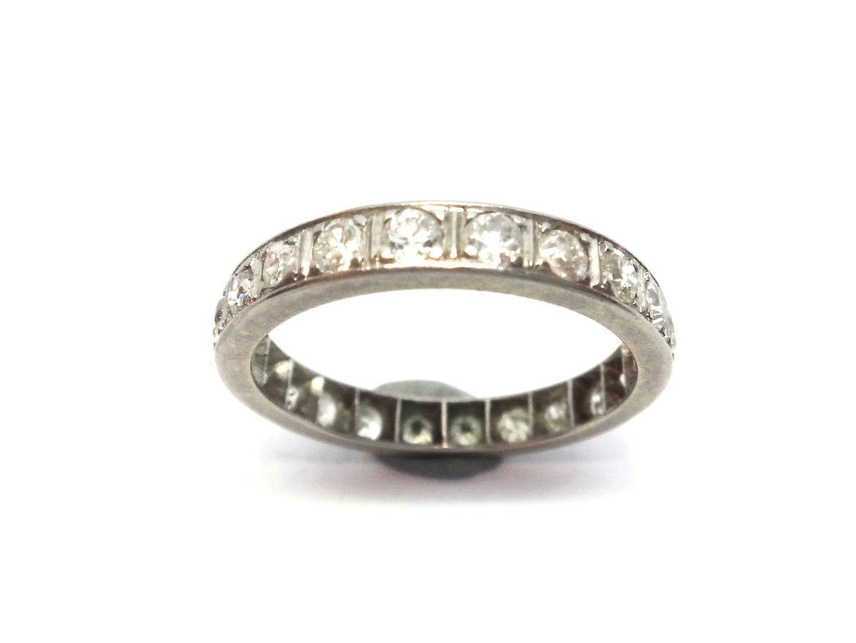 ART DECO Platinum & Diamond Full Eternity Ring c.1920 - VAL $6,500