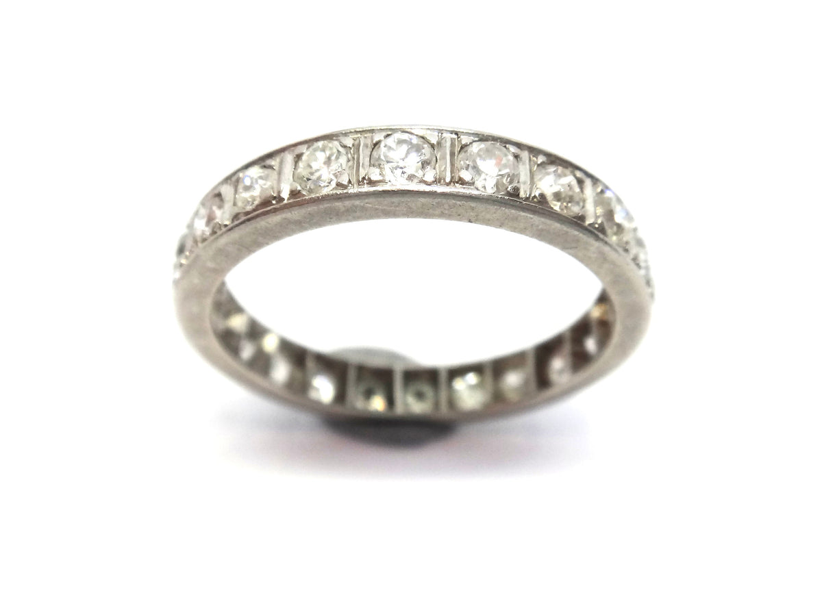 ART DECO Platinum & Diamond Full Eternity Ring c.1920 - VAL $6,500