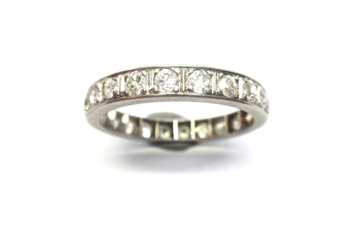 ART DECO Platinum & Diamond Full Eternity Ring c.1920 - VAL $6,500