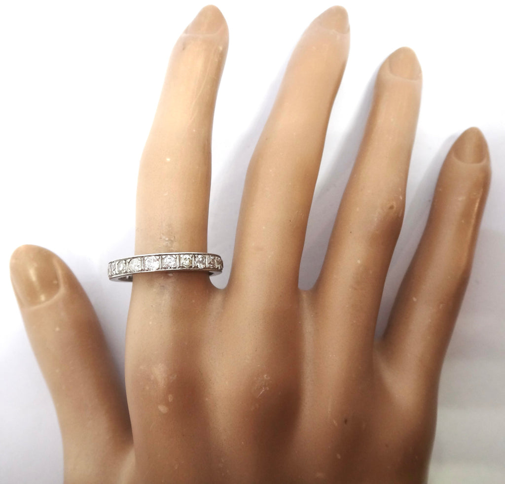 ART DECO Platinum & Diamond Full Eternity Ring c.1920 - VAL $6,500