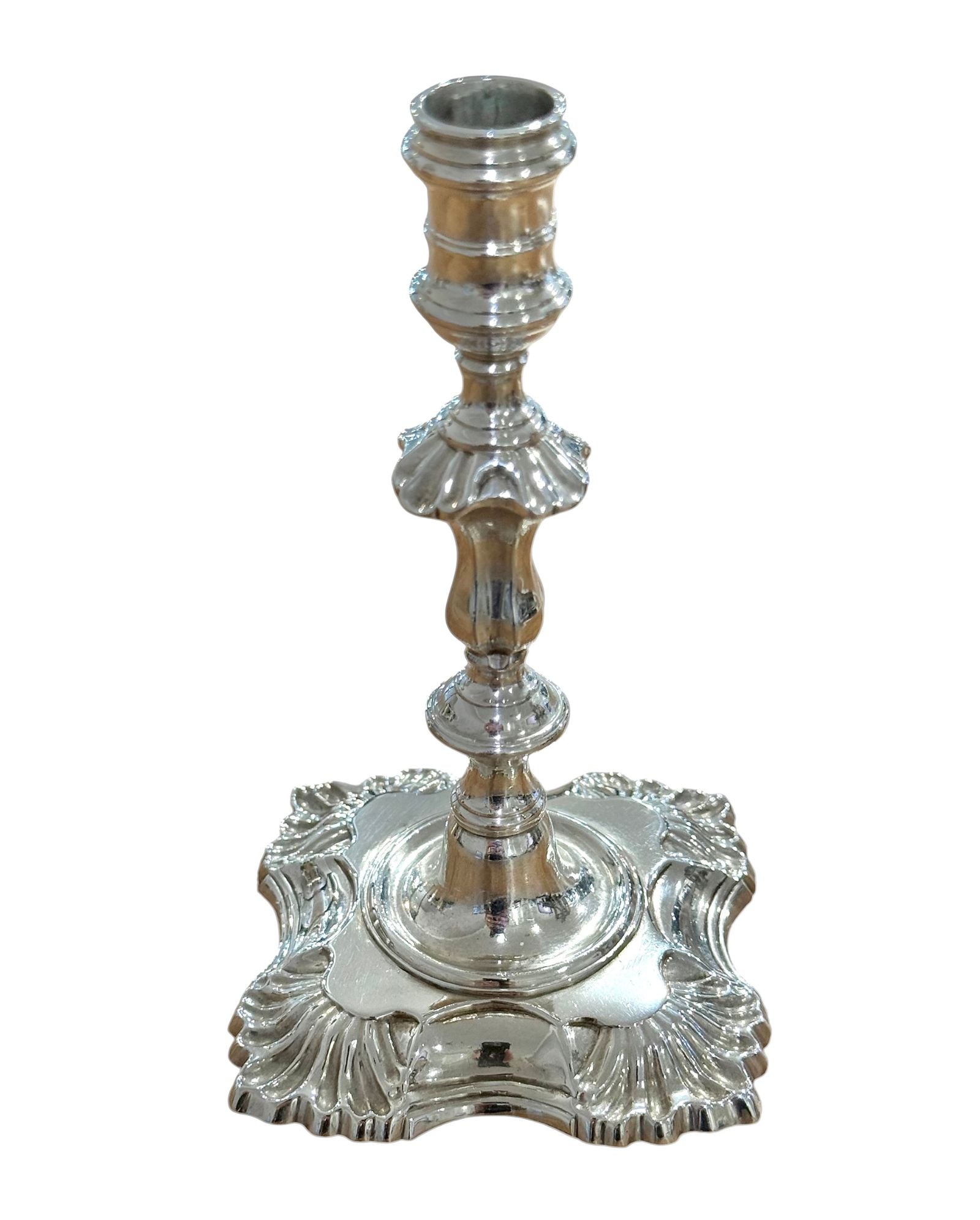 George II Sterling Silver Taperstick, London, 1752.