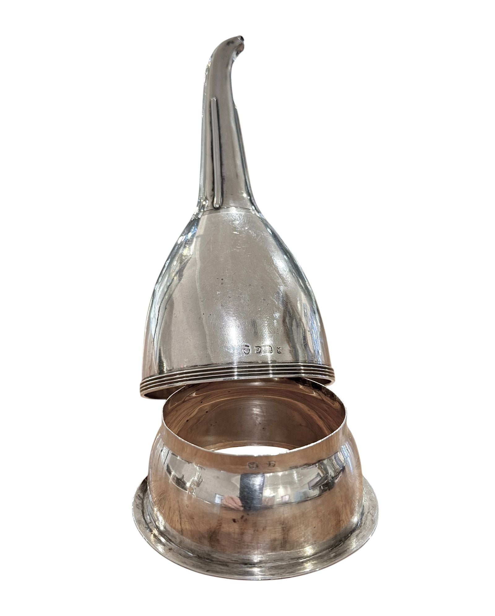 Georgian Sterling Silver Wine Funnel, London, 1802.