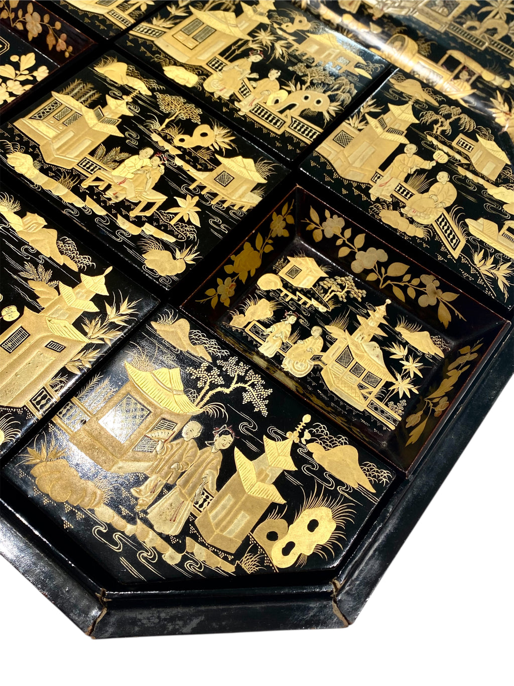 Fine 19th Century Chinese Export Lacquer Games Box, c. 1850.