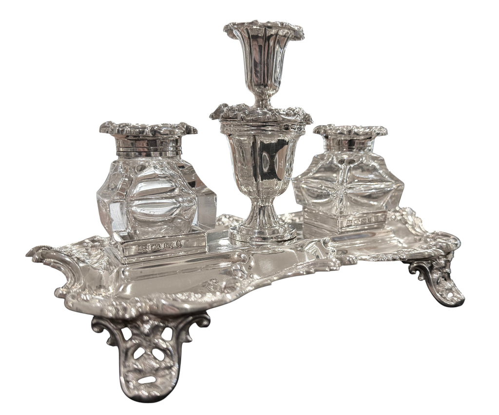 Sterling Silver Inkstand, Sheffield 1839, Maker, Henry Wilkinson & Co.