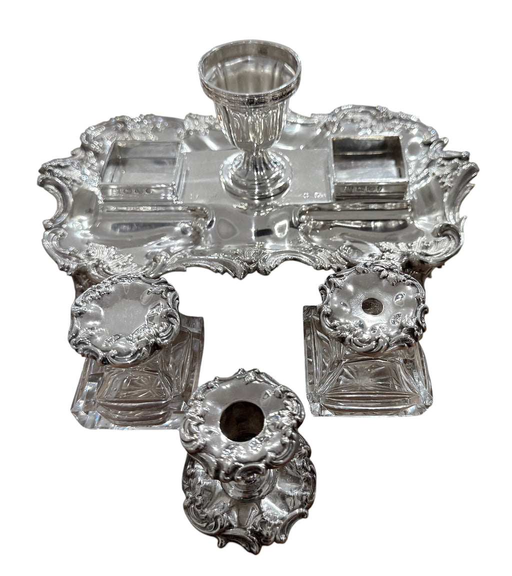 Sterling Silver Inkstand, Sheffield 1839, Maker, Henry Wilkinson & Co.