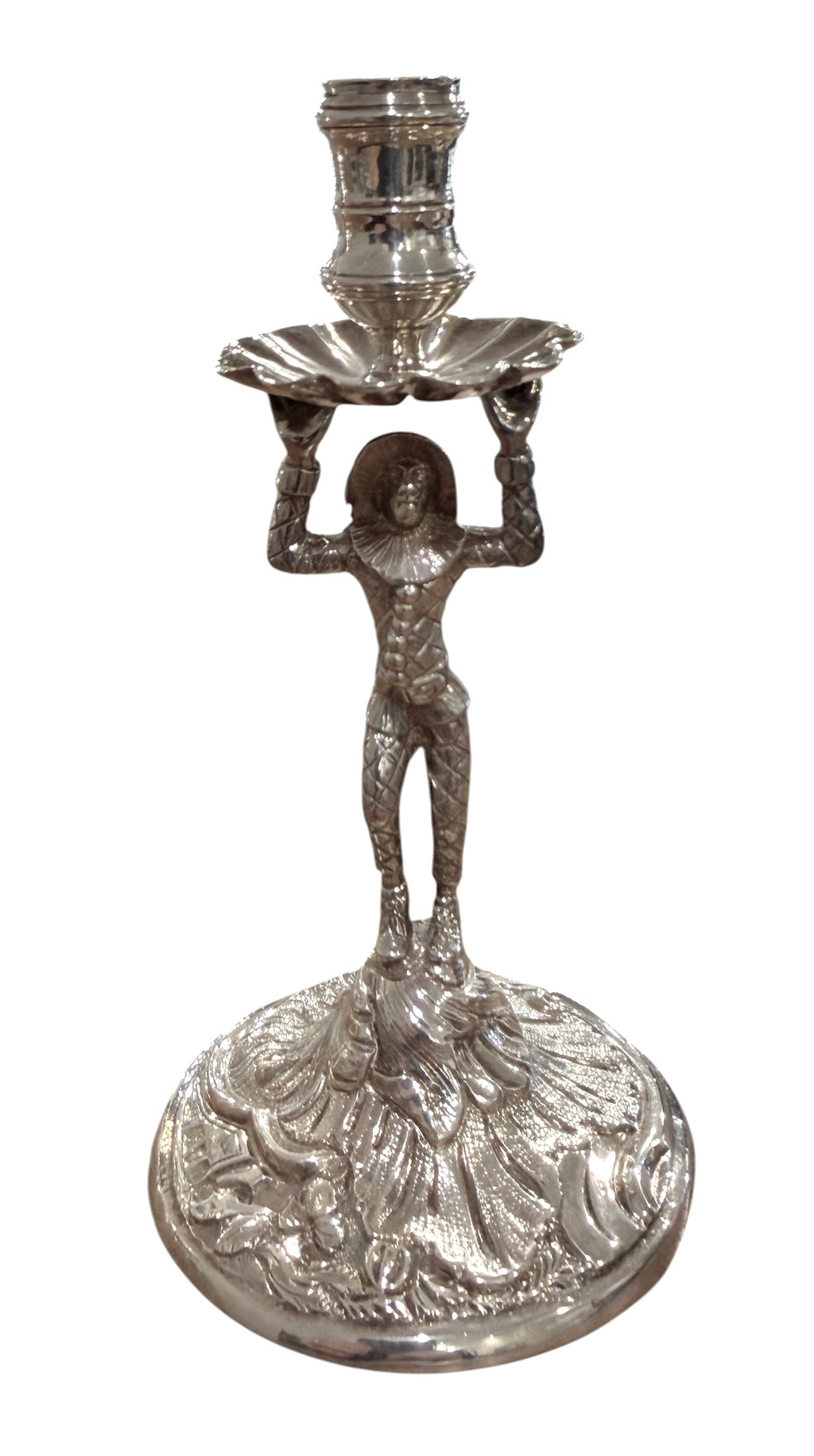 Victorian Sterling Silver Harlequin Taperstick. London 1872. Henry Holland