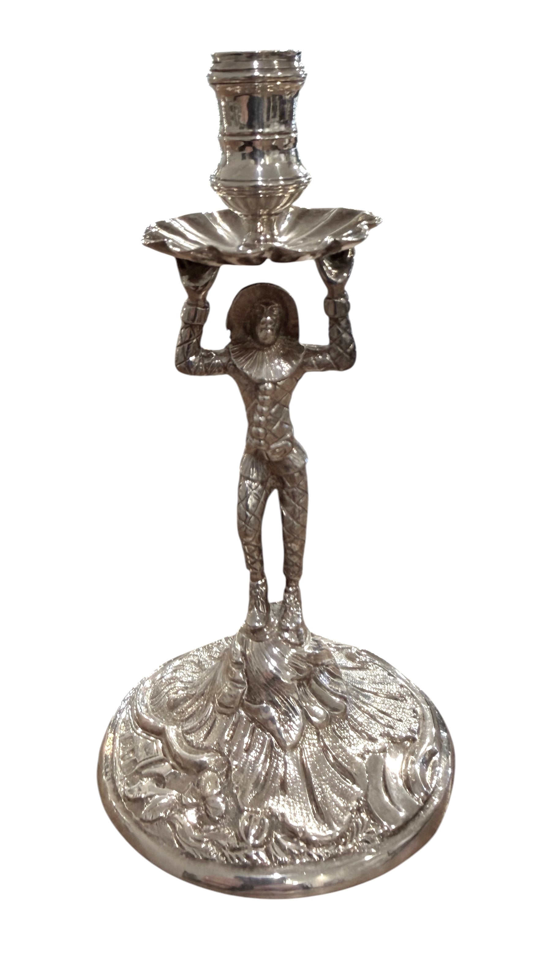 Victorian Sterling Silver Harlequin Taperstick. London 1872. Henry Holland