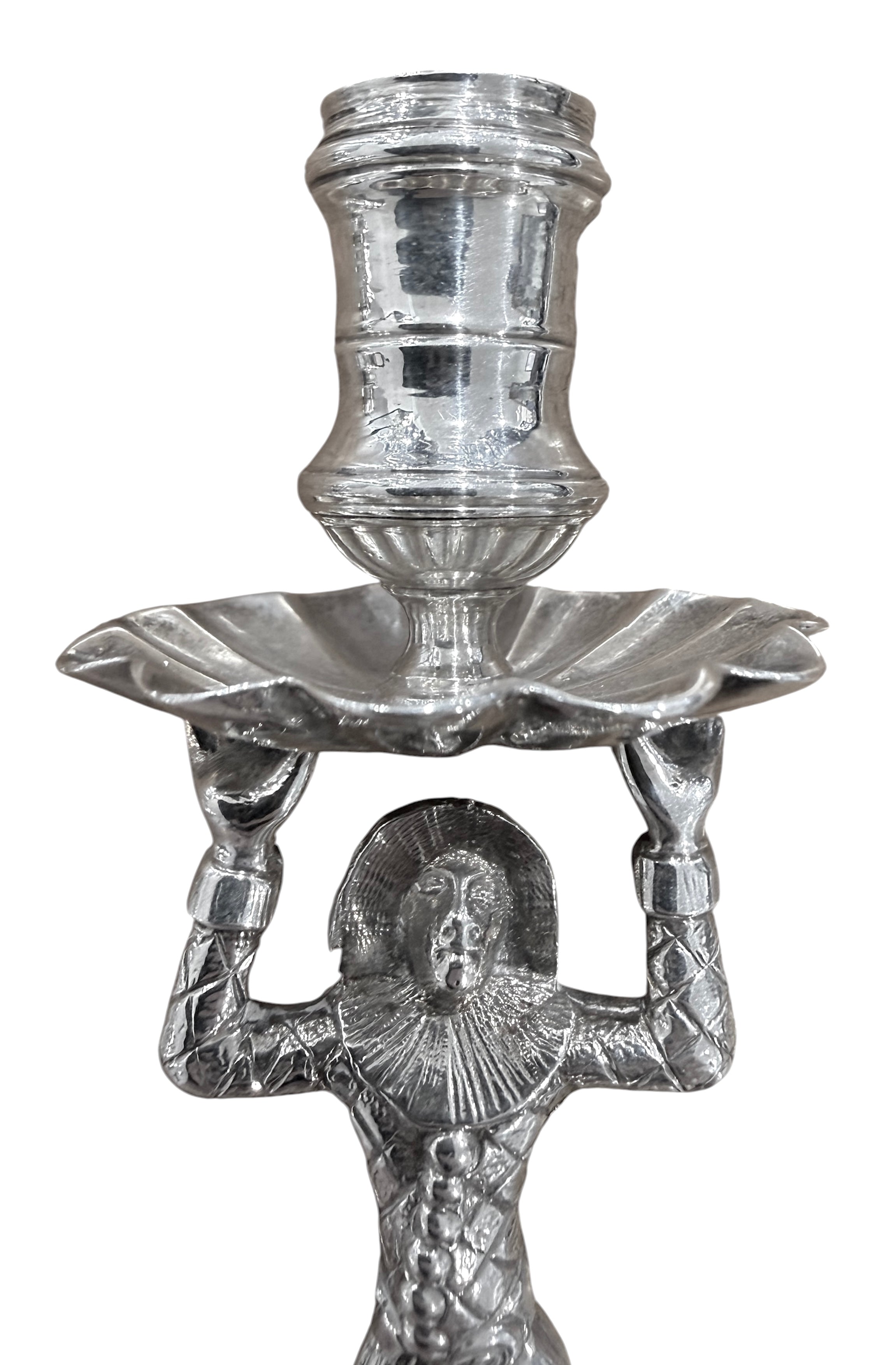 Victorian Sterling Silver Harlequin Taperstick. London 1872. Henry Holland