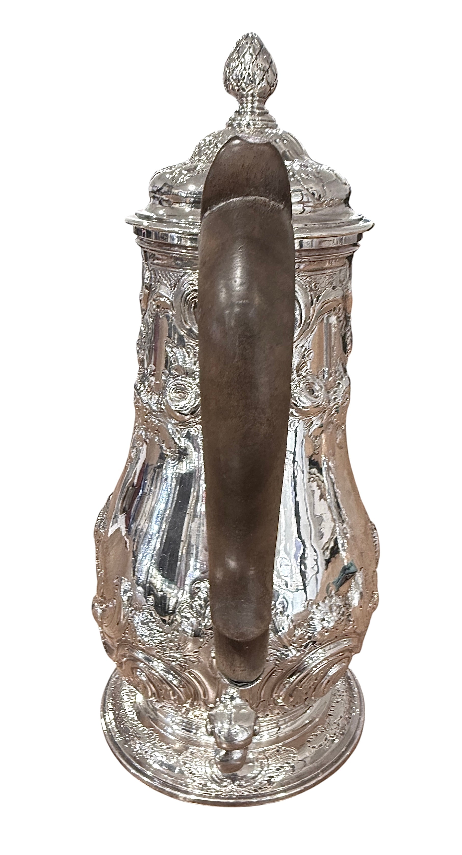 Fine George II Sterling Silver Coffee Pot. London 1751. Benjamin Gignac