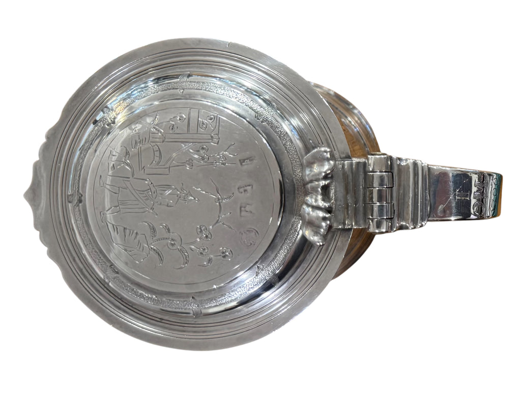 William & Mary Britannia Standard Silver Lidded Tankard. London 1700. William Gamble.