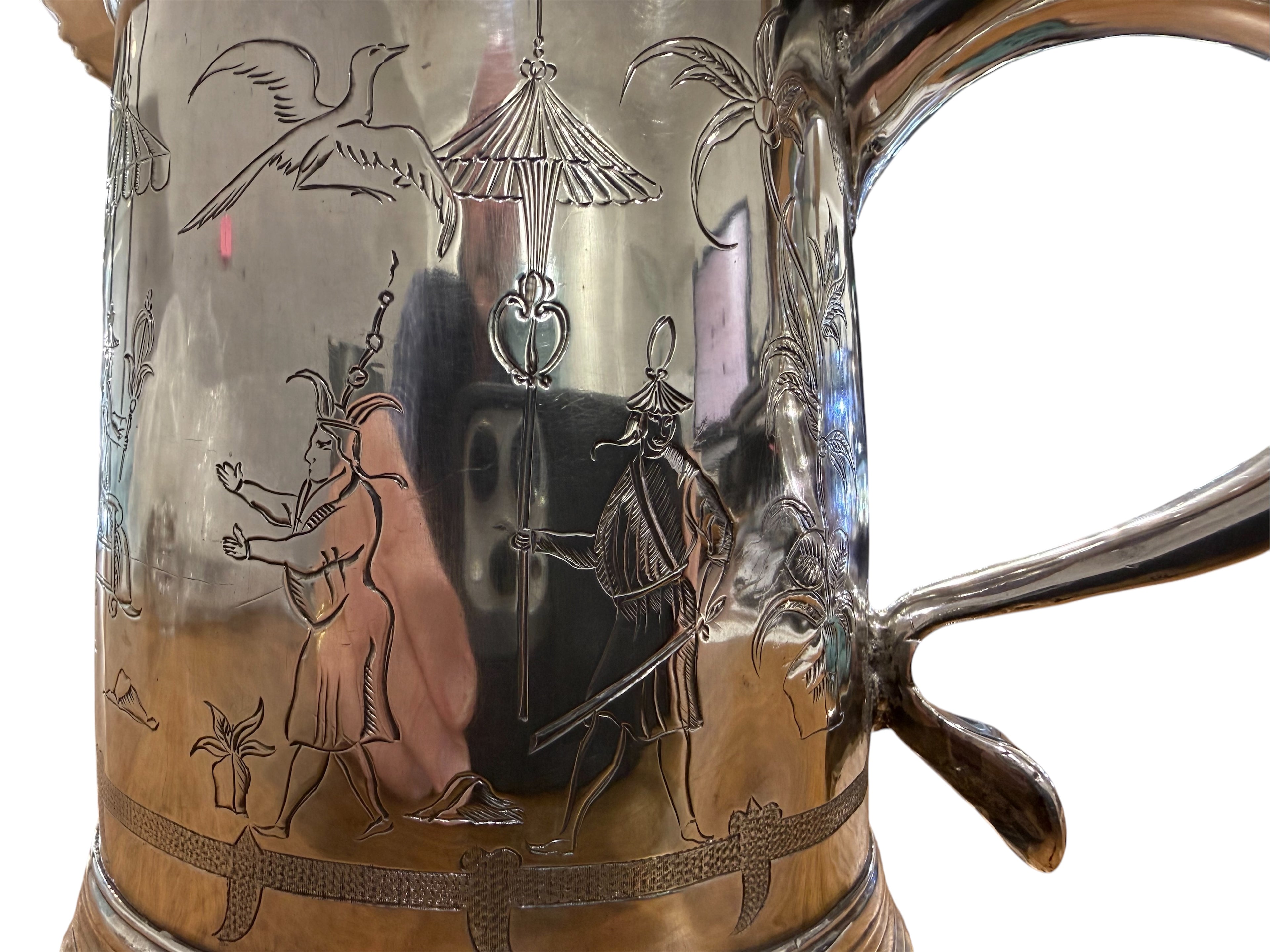 William & Mary Britannia Standard Silver Lidded Tankard. London 1700. William Gamble.