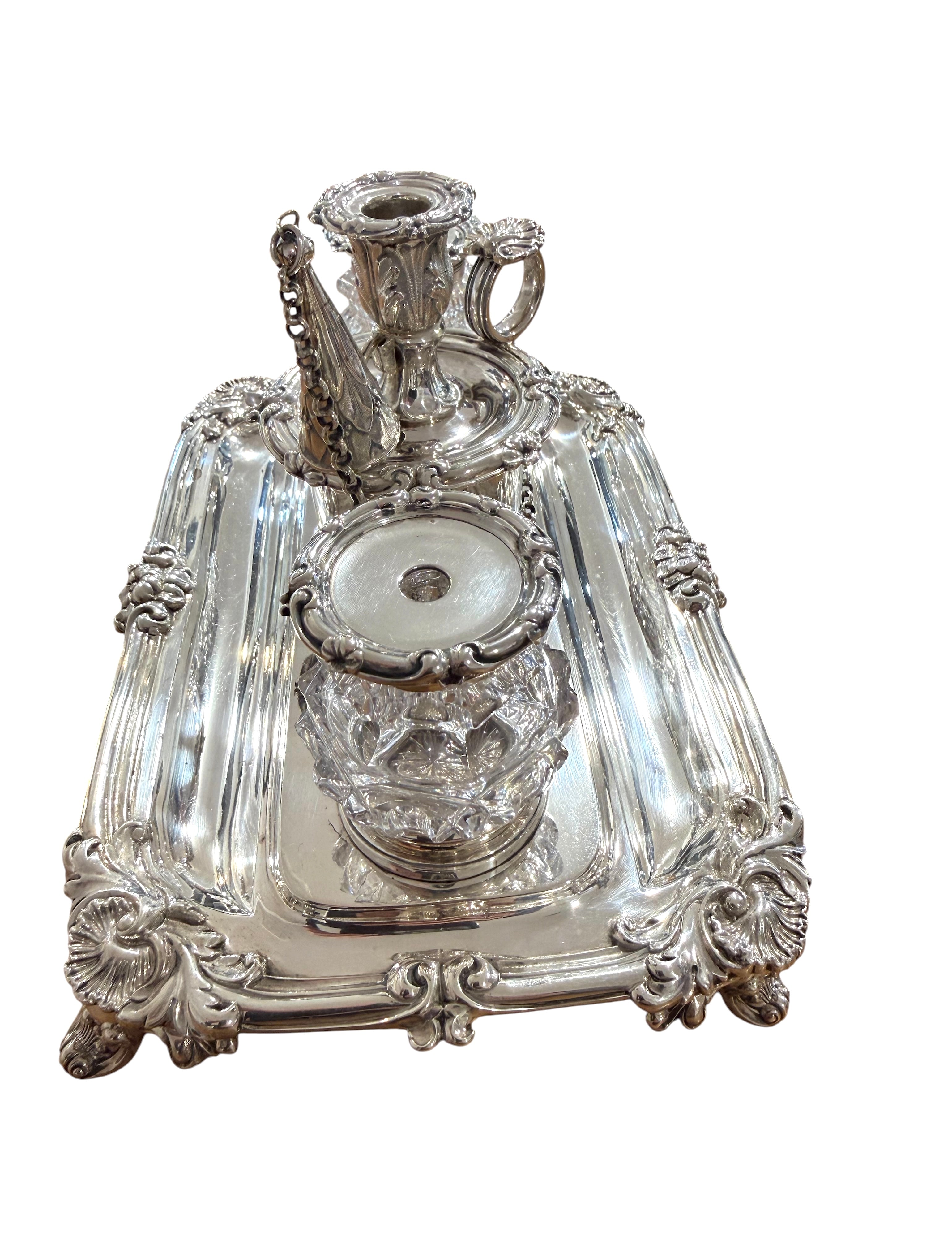 William IV Sterling Silver Standish. London 1843. Edward, Edw Jr., John & William Barnard.