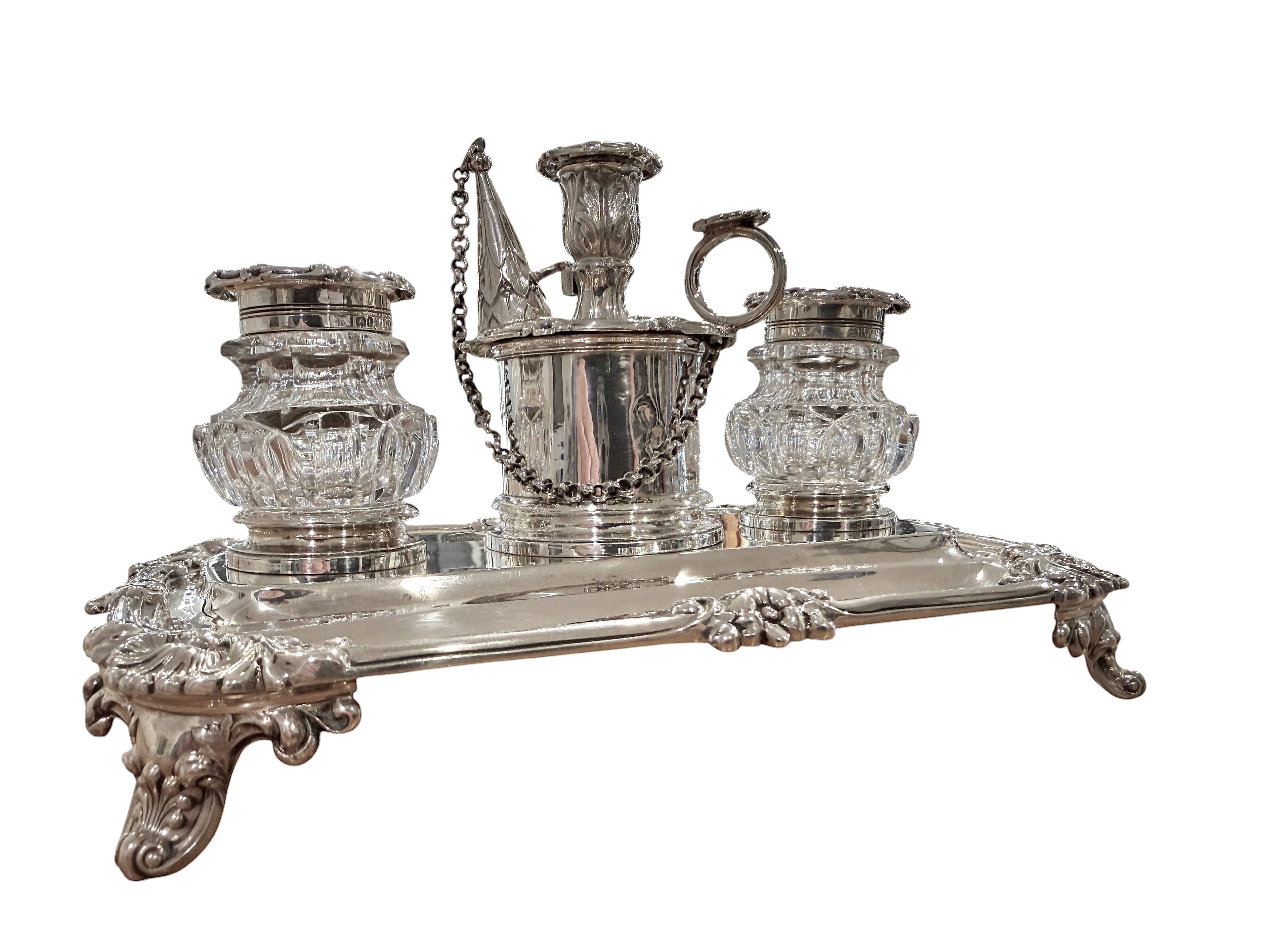 William IV Sterling Silver Standish. London 1843. Edward, Edw Jr., John & William Barnard.