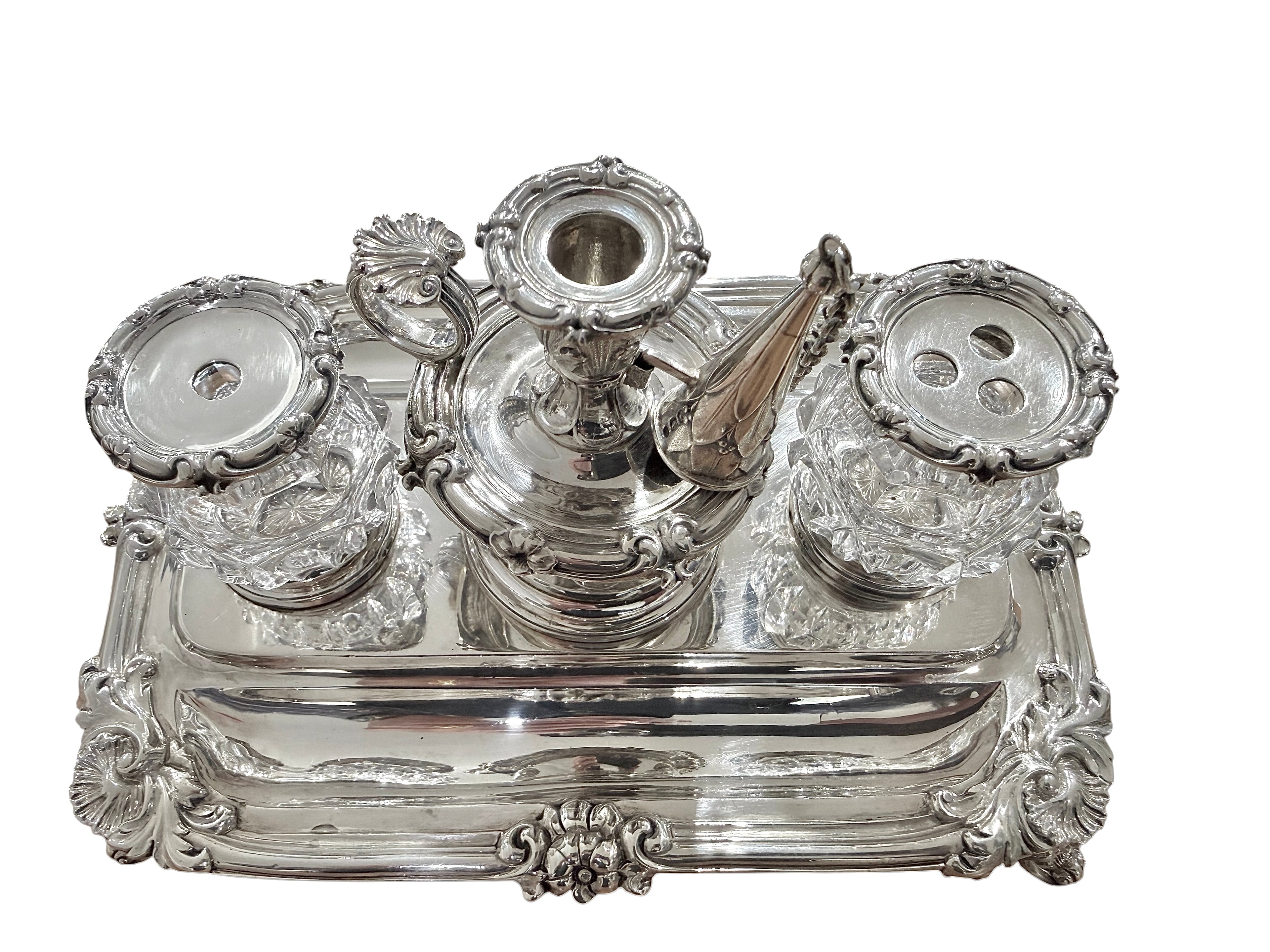 William IV Sterling Silver Standish. London 1843. Edward, Edw Jr., John & William Barnard.