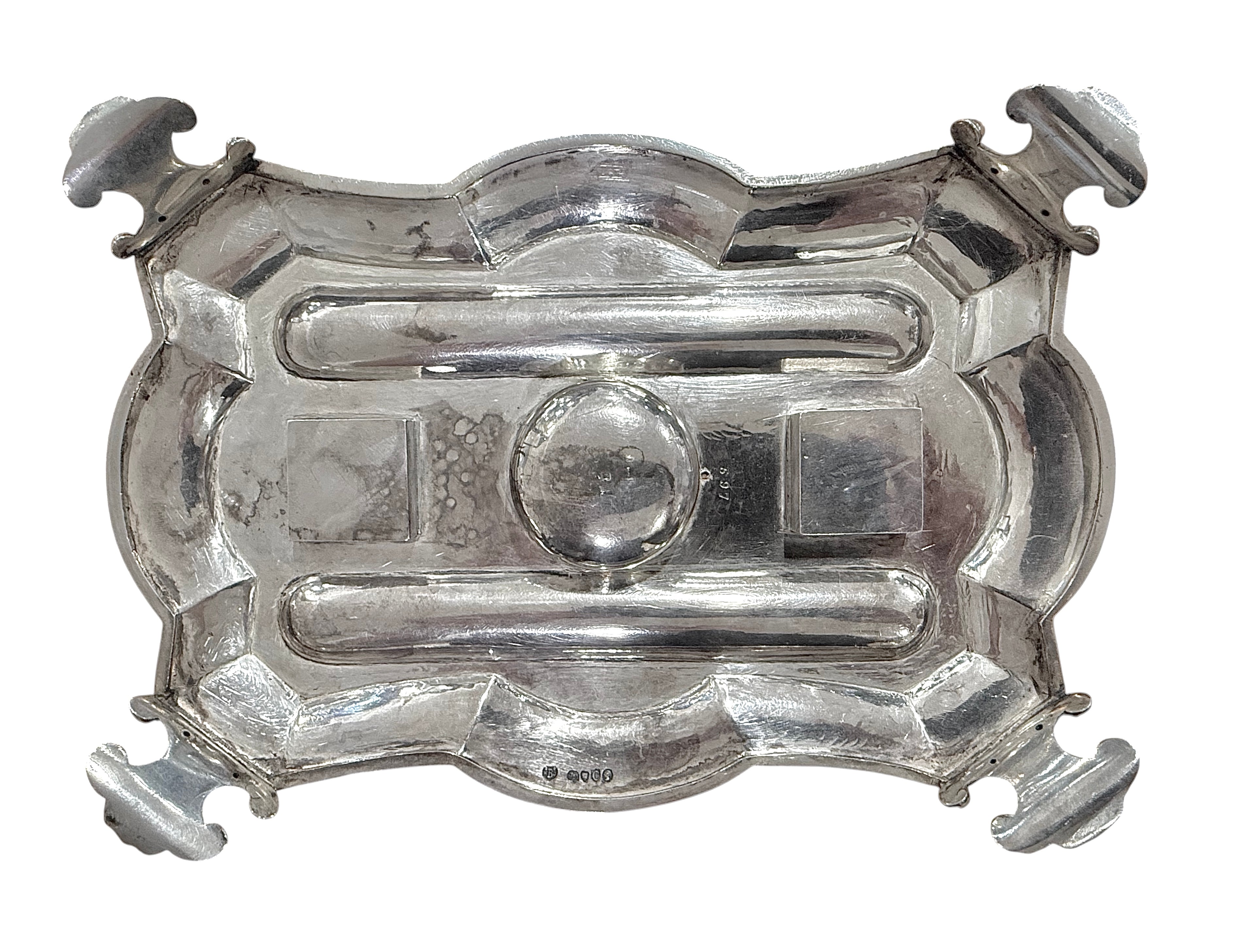 Victorian Sterling Silver Standish. London, 1878. Walter & John Barnard.