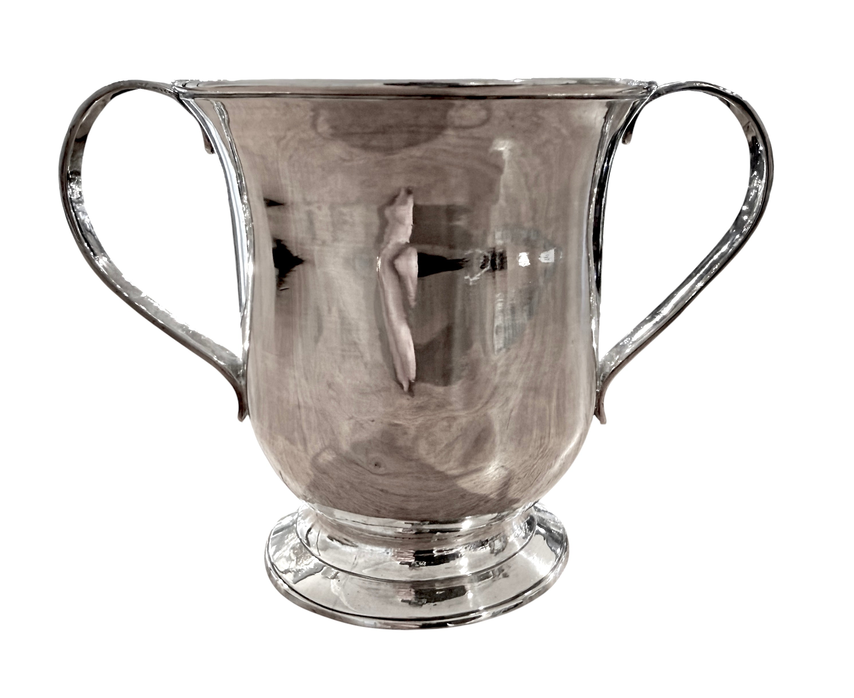 George III Sterling Silver Two Handled Cup. London 1776. Maker's Mark Rubbed.