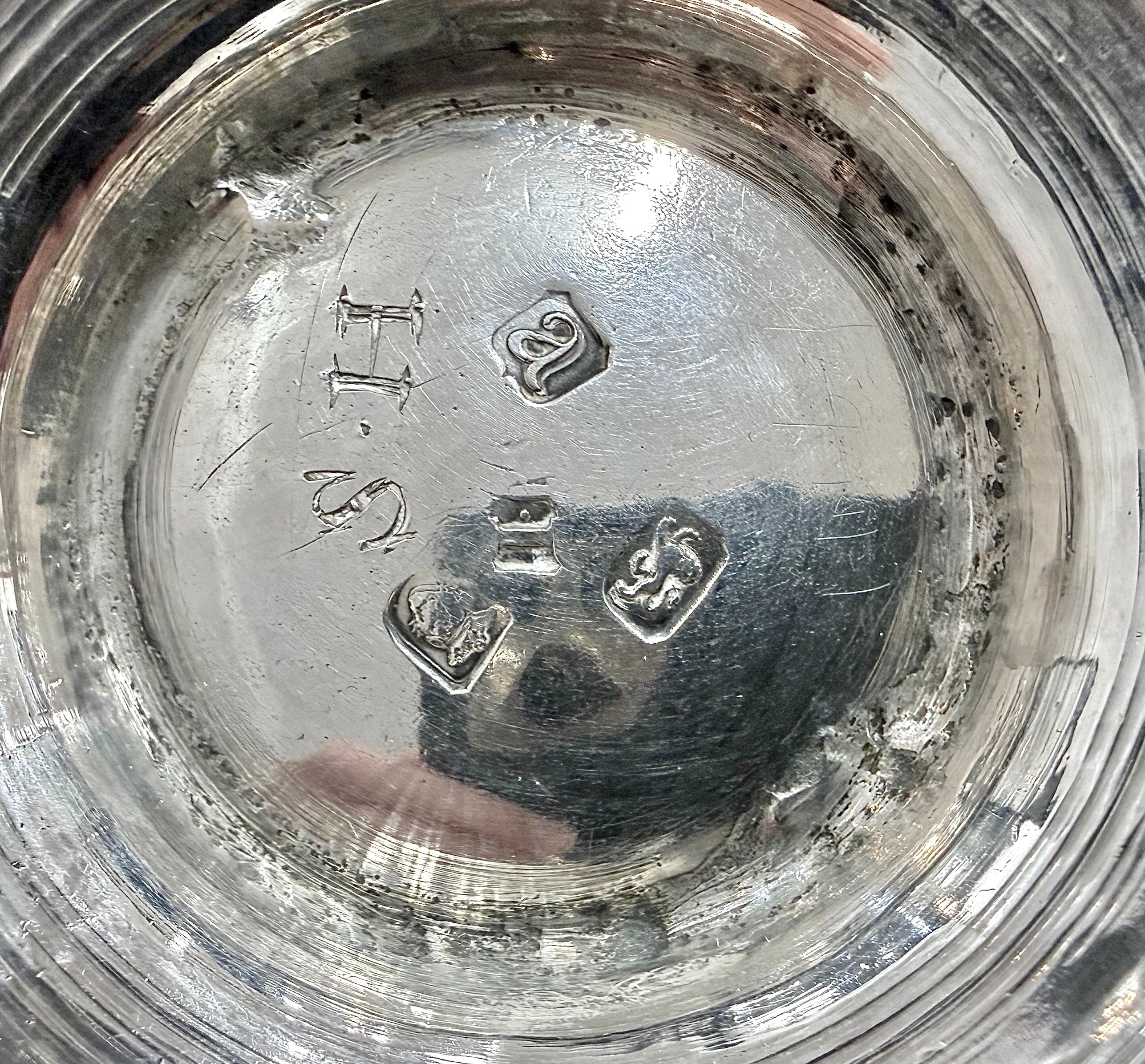 George III Sterling Silver Two Handled Cup. London 1776. Maker's Mark Rubbed.