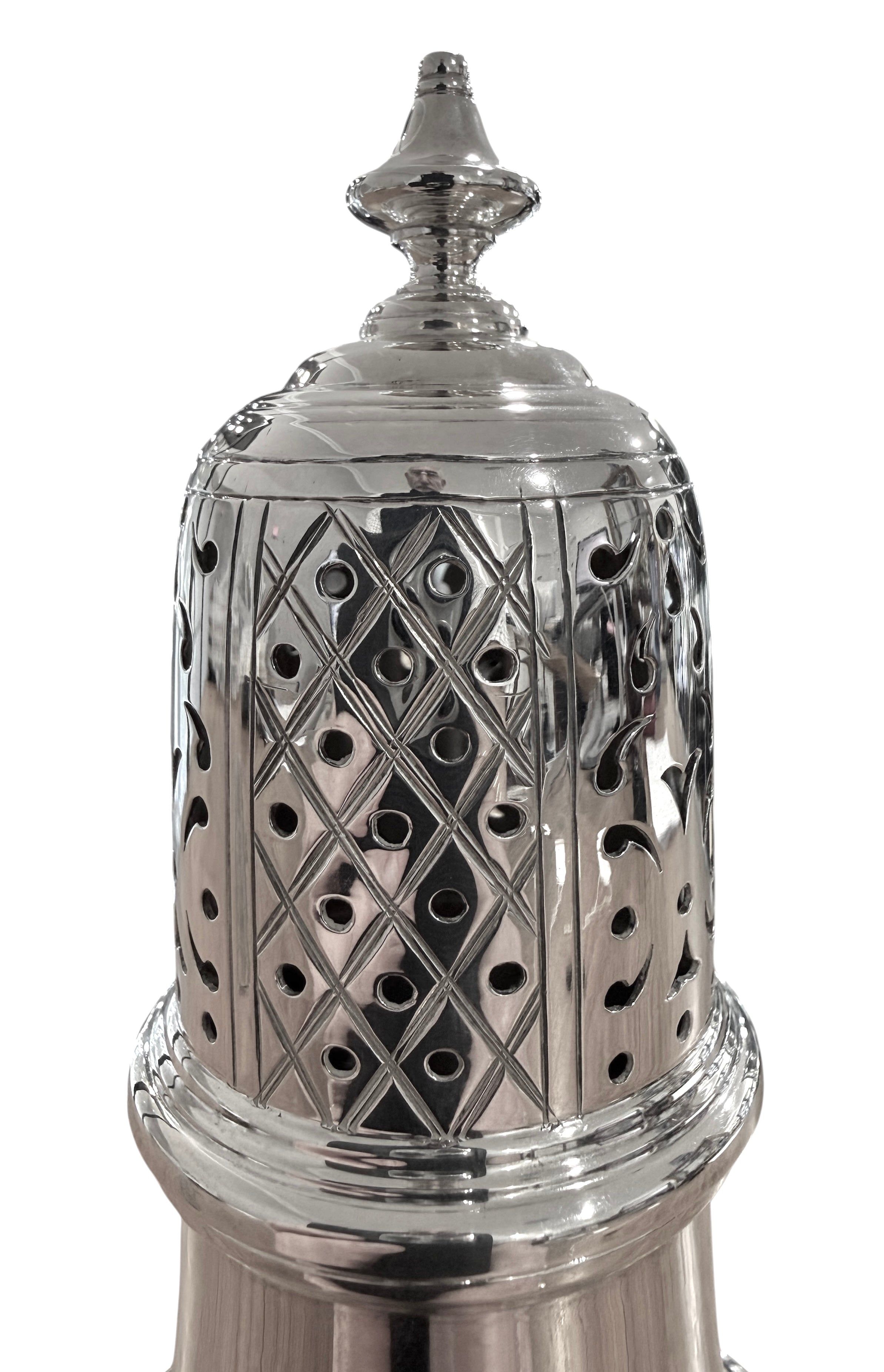 Sterling Silver Muffineer, QE II. London 1964. C.J. Vander.