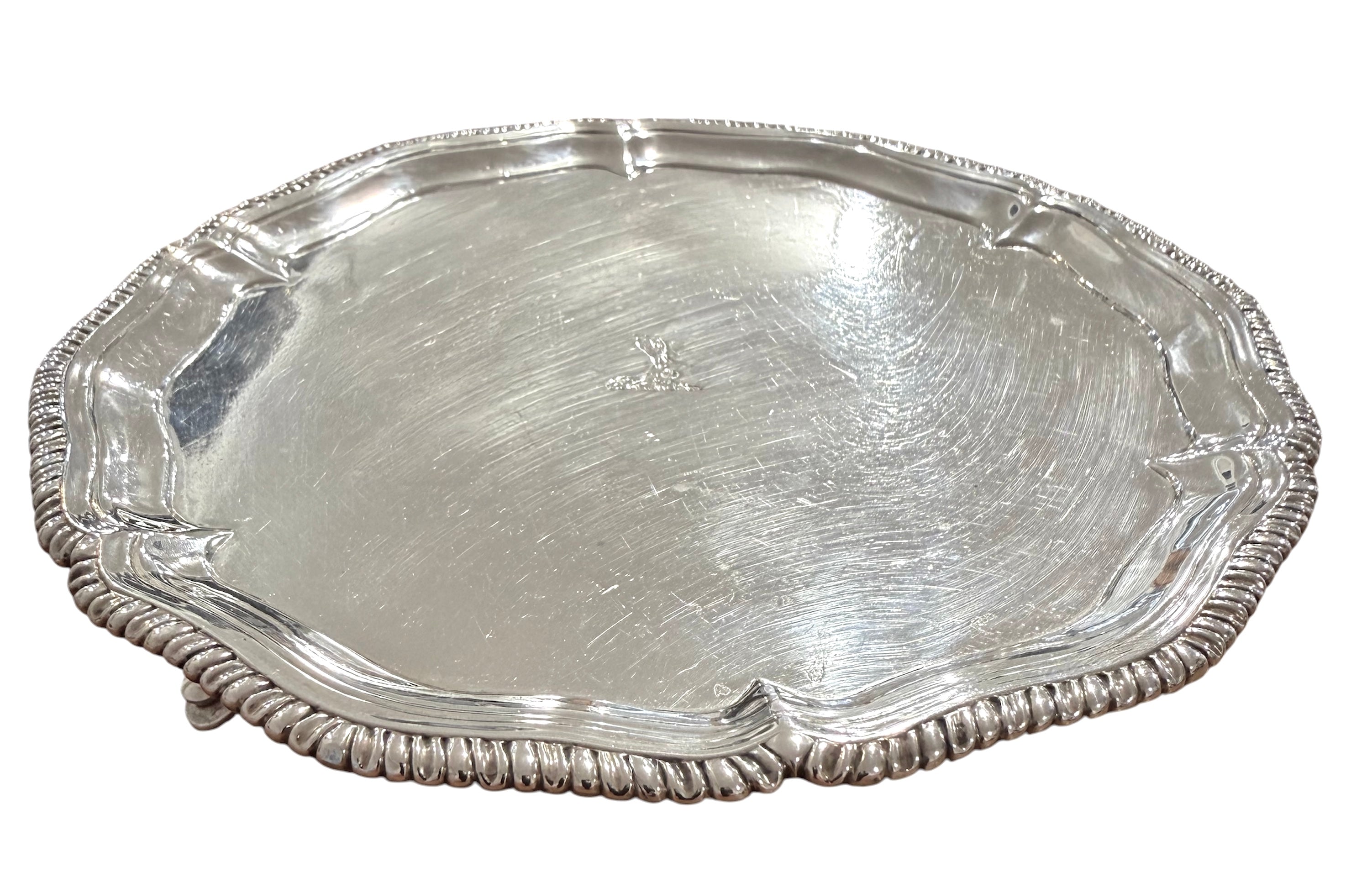 Sterling Silver Waiter. London 1766. Makers: Poss. Thomas Hannam or Hammond & John Green.