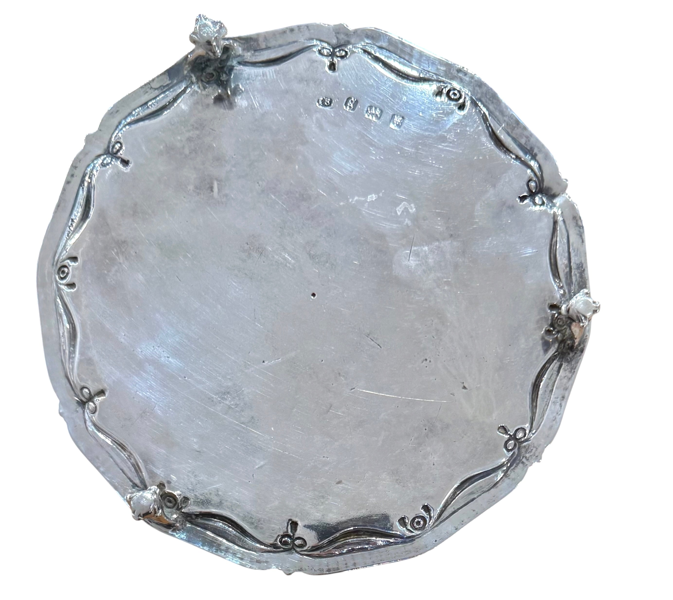 Sterling Silver Tray. London 1782. Maker John Sidaway Overstamped.